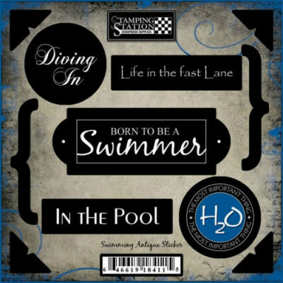 Stamping Station - Swimming Antique Stickers